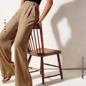 Zara Pleated Wide Leg Pants TRF